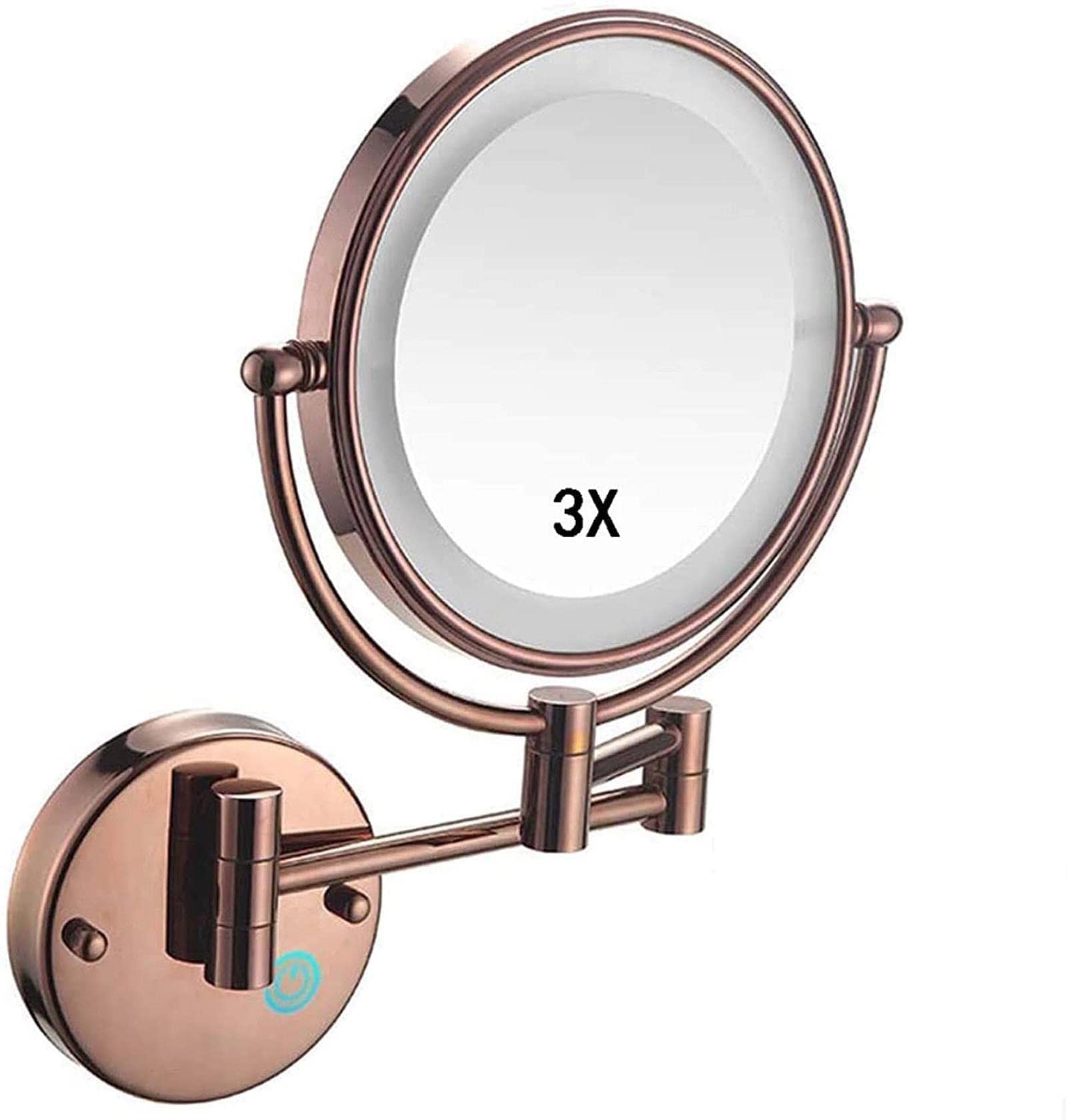 Miroir de maquillage rond avec rotation 360 et grossissement pour hôtel