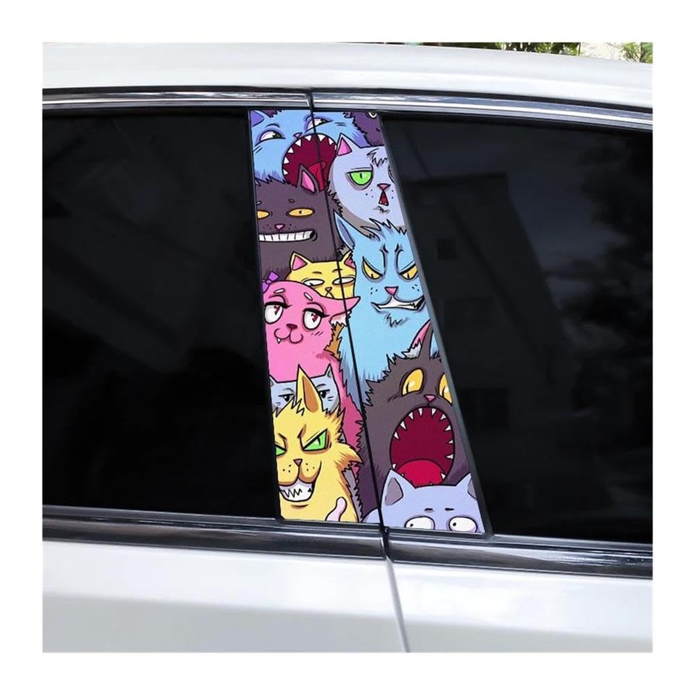 Body Parts 2pcs Car Center Pillar Stickers Quirky DIY Car Door Pillar Decorative Stickers(H)
