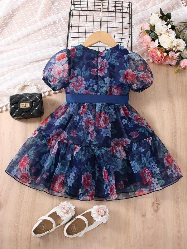 Image of Niren Enterprise Multipatteren Baby Girl's Knee Length Frocks with Digital Prints
