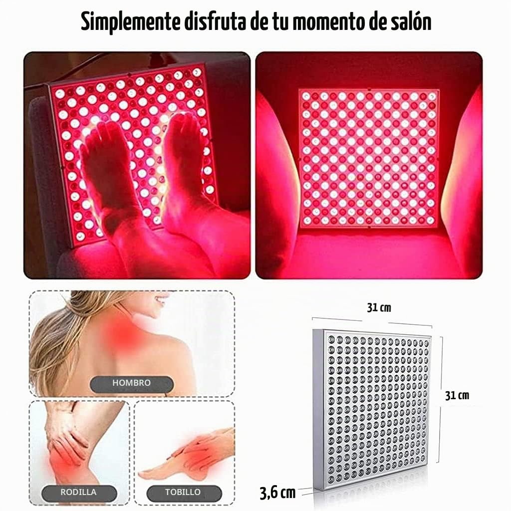 Dispositivo de Terapia de Luz Roja,Terapia de Infrarrojo Cercano Rojo de 660 NM y 850 NM,Panel de Lámpara de Terapia,para Rostro,Cuerpo,Antienvejecimiento,Alivio del Dolor