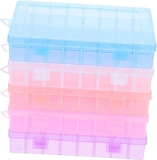 TEHAUX 5pcs Box Storage Box Plastic Organizer Box Nail Storage Organizer Box Jewelry Storage Box Embroidery Floss 24 Grids Storage Box Thread Organizer Plastic Jewelry Storage Box Screw
