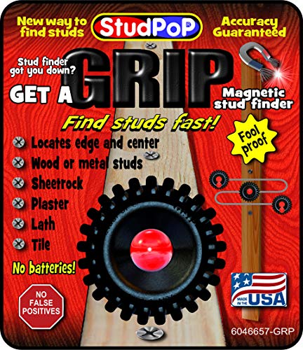 StudPoP® Grip Smart Magnetic Stud Finder – No Batteries, No Calibration, 3X More Reliable, Perfect for Lath & Plaster, Metal Studs – Visual & Audible Indicator, Simple & Fun to Use – 3/4\" Magnet