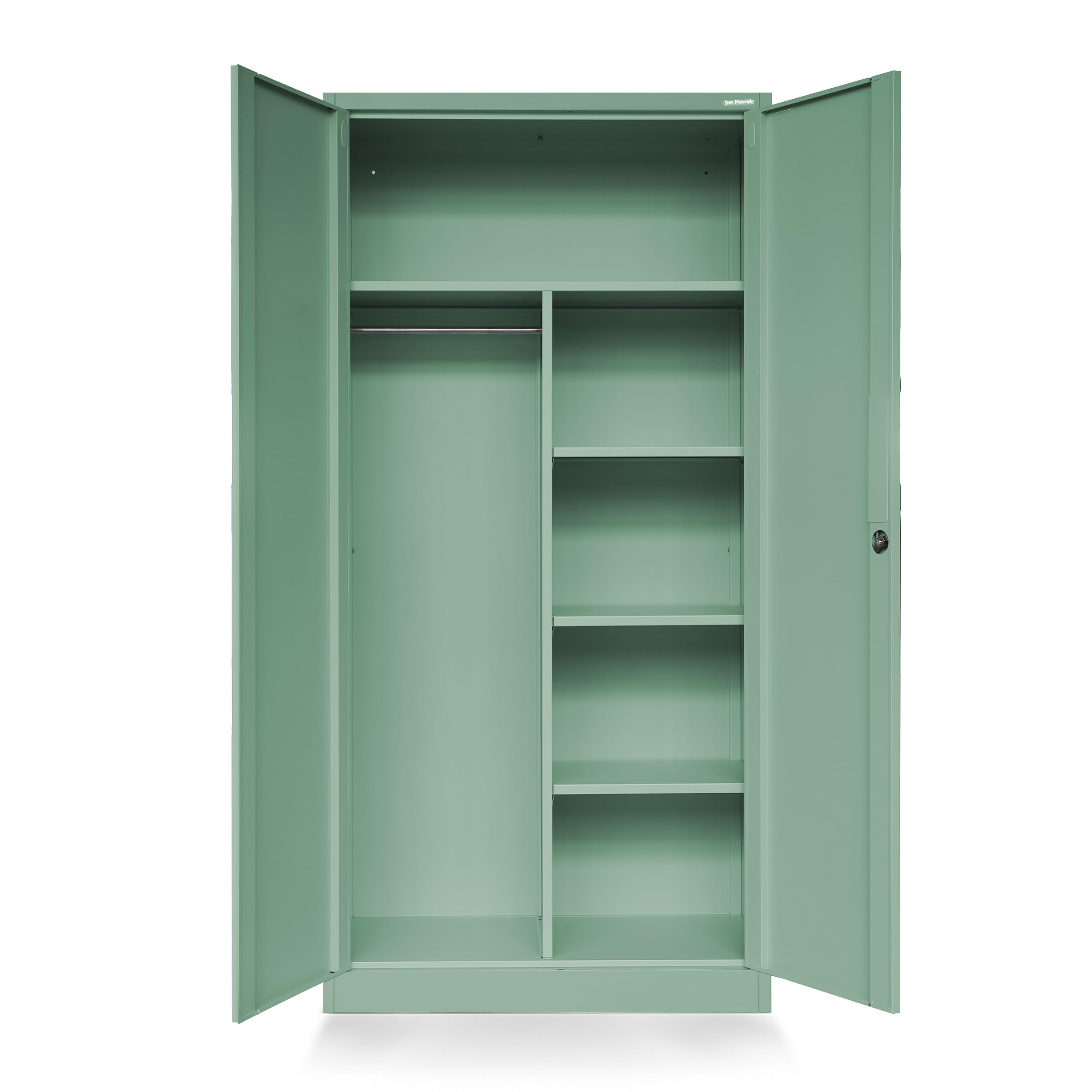 Domator Armadio Metallico C34 Armadietto Archivio per utensili Porte a battente Appendiabiti Verniciato a polvere 185 cm x 90 cm x 45 cm (Verde pastello)