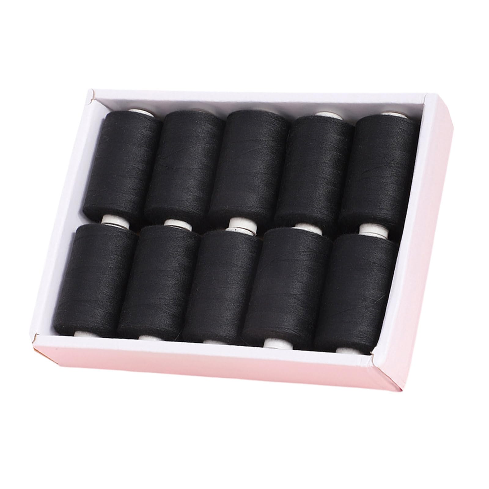 NVOQILIN Enduring Polyester Thread Pack 10 Bright Tone Smooth Sewing Machine Friendly Fade Resistant Polyester Thread for Craft