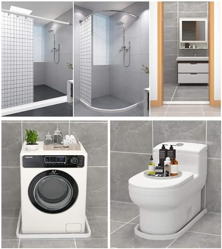 Schwallschutzleiste Dusche Selbstklebend, Duschdichtung, Wasserbarriere für Nassraumböden und Badezimmer, faltbare Duschschwelle, Wasserbarriere, interne Nass- und Trockenheit, Hochwasserschutz (schw
