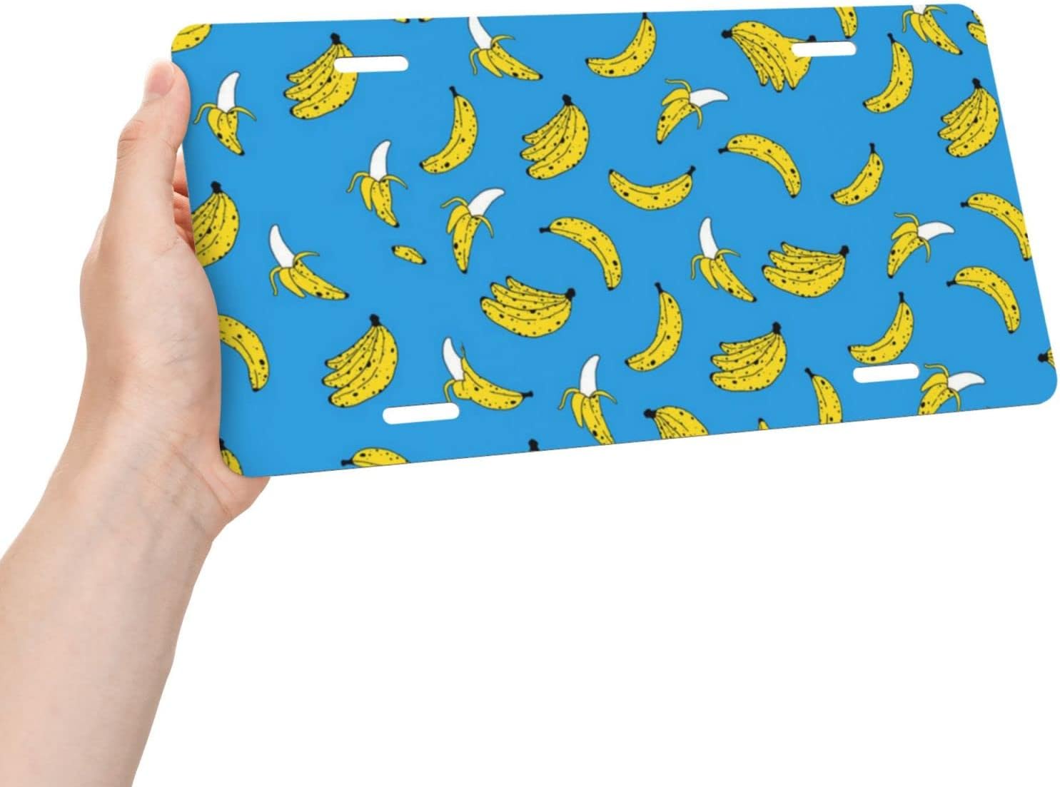 売り切れ必至 Yellow Banana ファッションプリントアニメ装飾車のナンバープレートアルミナンバープレート軽量耐久性30x15cm 4穴 Www Adherencia Cronicidad Pacientes Com