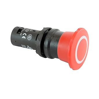 ABB CE4P-10R-02 22mm Assembled Pushbutton, Push/Pull, Red, Compact