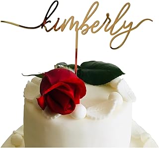 Personalized Single Any Name Cake Topper Birthday Toppers Custom Cupcake Signs Bridal Wedding Cake Decorations Calligraphy Customized Birthday Party Baby Shower Decor Bachelorette Event Party Tags