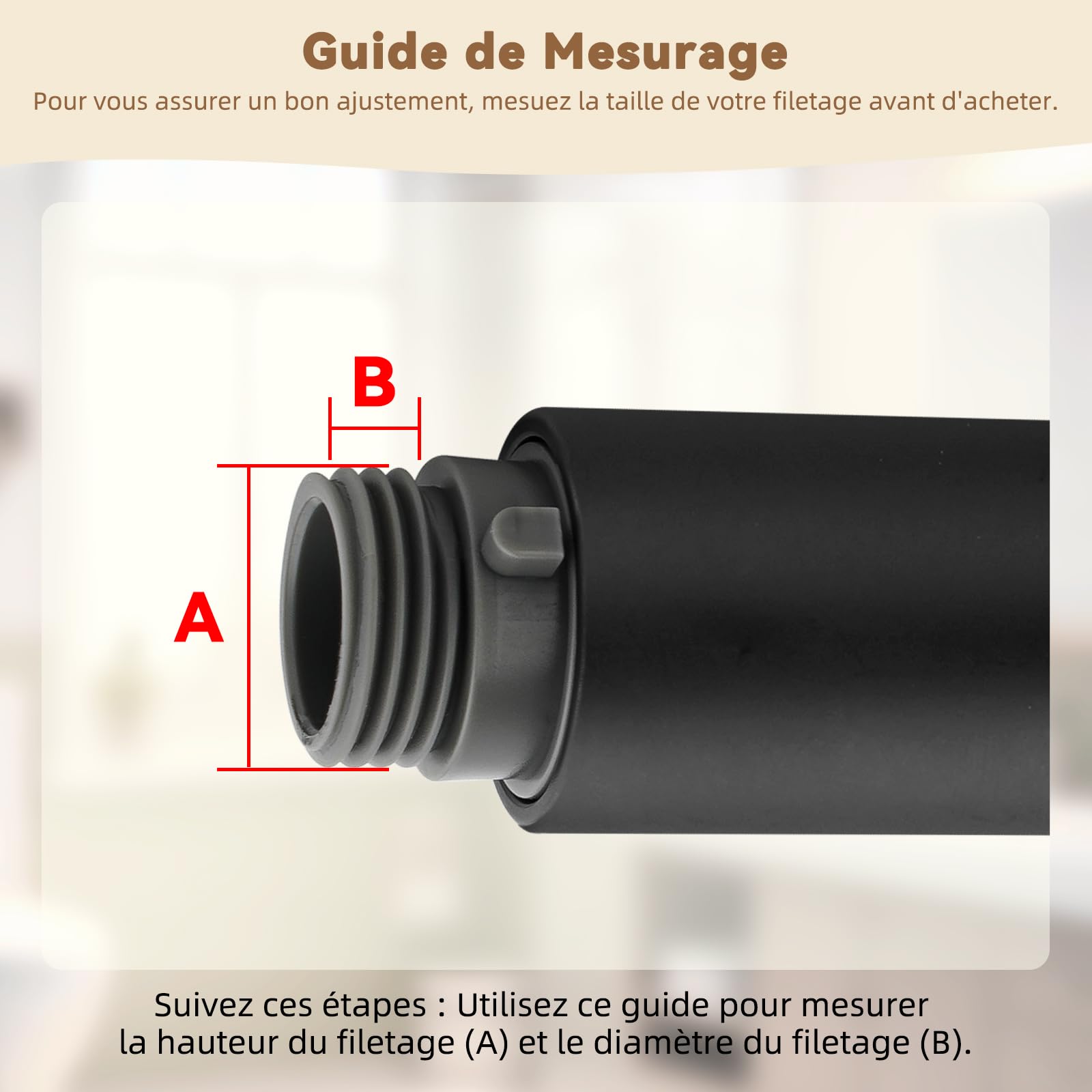 Hibbent Robinet Cuisine Douchette 2 Jets (Jet et Douche) Douche Remplacement Douchette pour Mitigeur Cuisine,Remplacement Pour Robinet de Lavabo ou Pomme de Douche Universelle, Noir Mat
