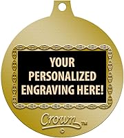 Vista 2 de Medallas de la victoria, 2 "Premio de la medalla de la antorcha de la victoria de oro con grabado personalizado gratuito