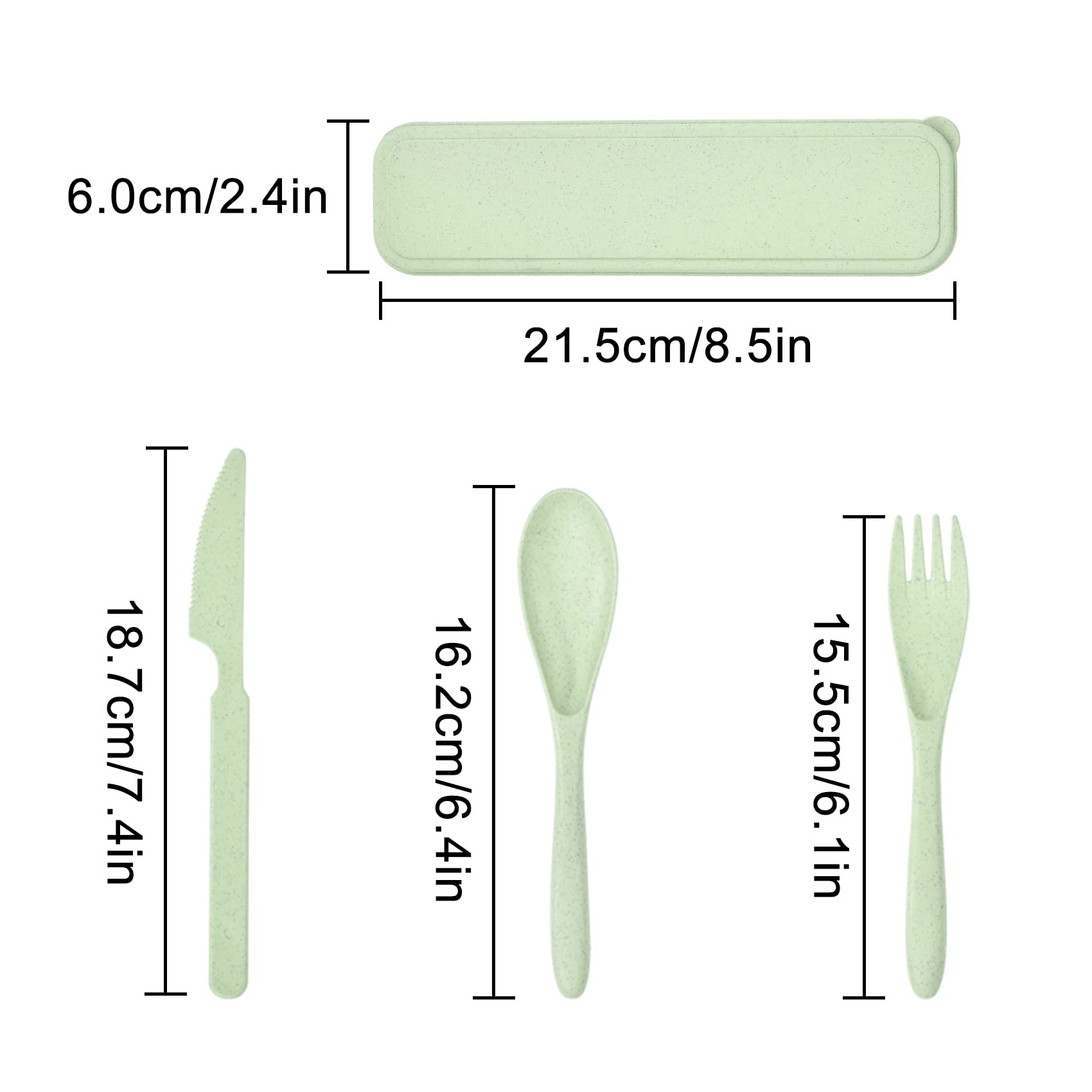 Reusable Travel Utensils Set with Case, 4 Sets Portable Knife Fork Spoons Tableware, Cutlery for Adults Travel Picnic Camping or Daily Use (Green, Beige, Pink, Blue)