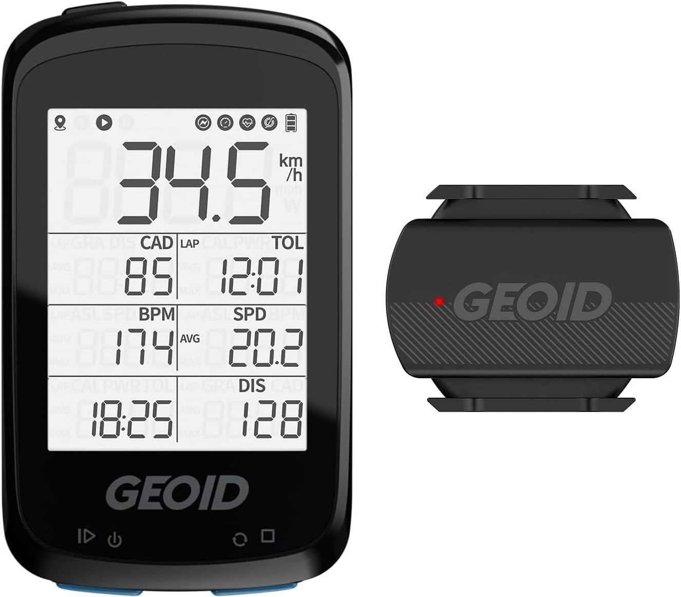 Bundle: GEOID GPS Bike Computer and Speed Cadence Sensor