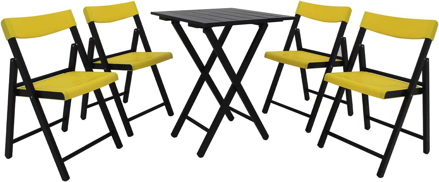 Tramontina, Folding Table and 4 x Chairs, 5Pcs Wooden Garden Furniture Set, Sustainable Teak