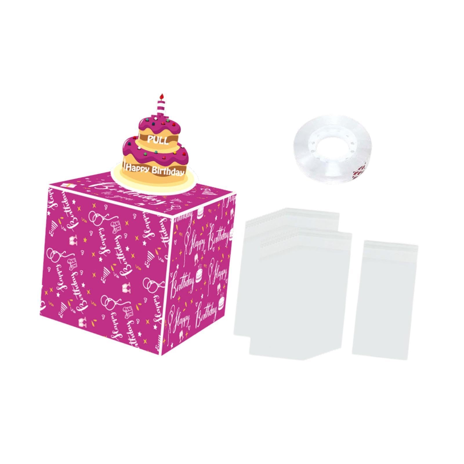 Birthday Day Money Box for Cash Gift Pull Out Box for Girlfriend Father Wife Purple-image-32