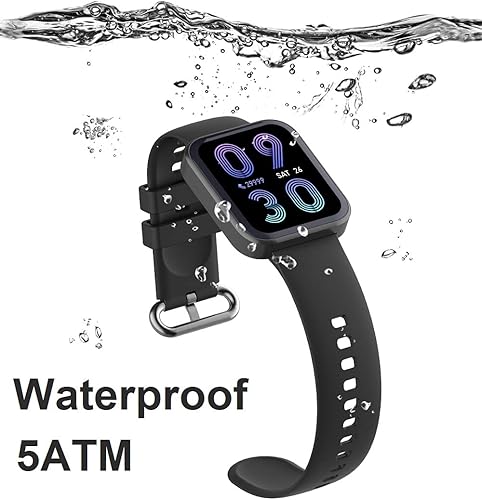 Miniatura 5 de Reloj inteligente para teléfonos Android compatible con iPhone IP68 impermeable pantalla táctil rastreador de fitness monitor de frecuencia cardíaca