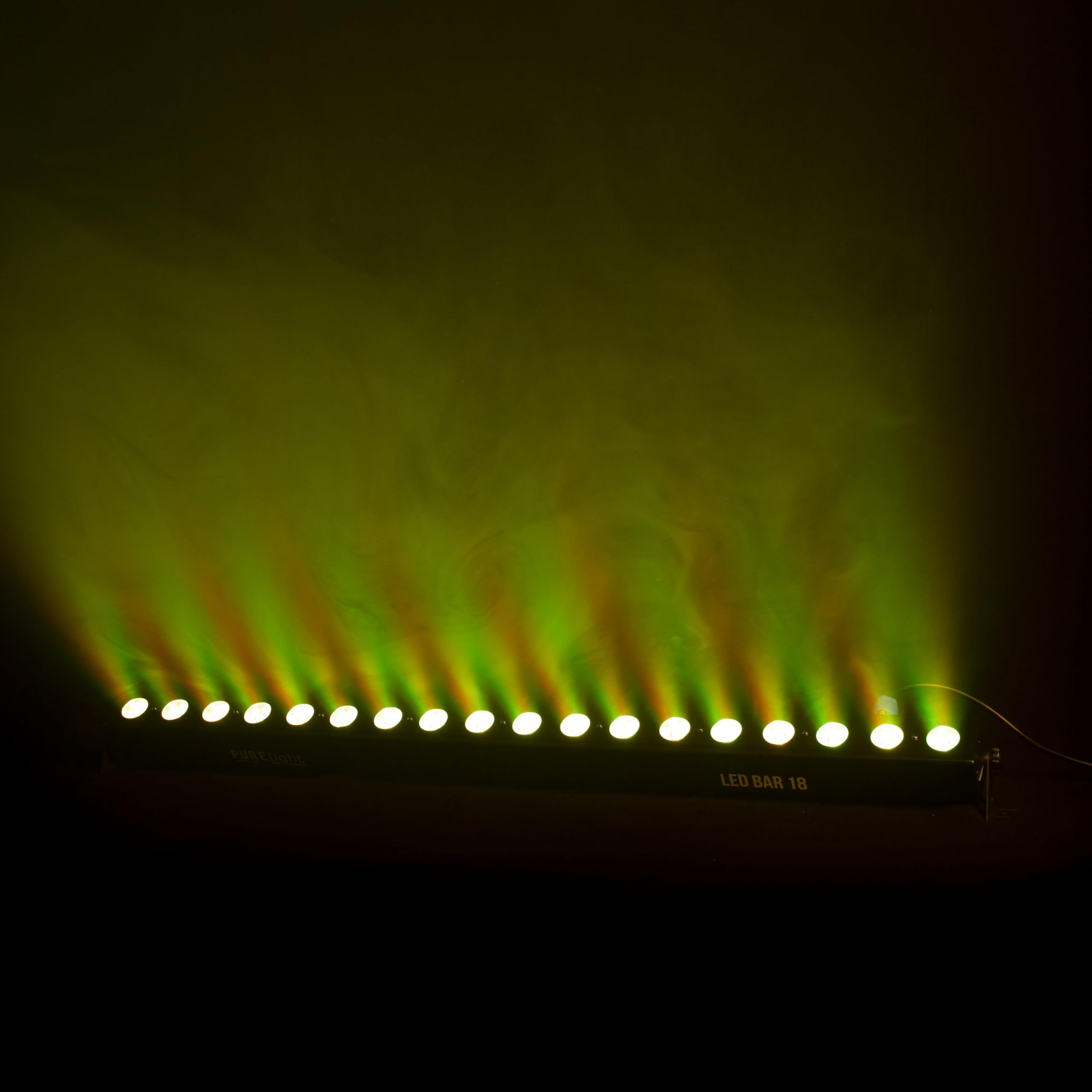 PURElight LED Bar 18-60W Leistung, 18x 3W RGB, DMX Steuerbar, 35° Abstrahlwinkel, Power Twist Anschluss, Inklusive Leuchtmittel und Anschlusskabel - Perfekt für Veranstaltungen und Partys