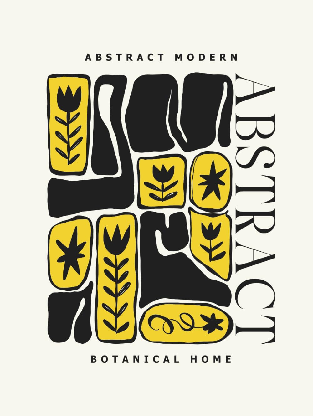 Livre d'art botanique abstrait : l'accent décoratif neutre et haut de gamme