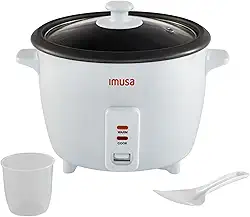 IMUSA - Arroceira elétrica de 16 chávenas cozidas e 8 chávenas sem cozinhar, panela antiaderente de cerâmica, multicozinha para arroz, quinoa, aveia, guisado, função de manter o calor, compacto para