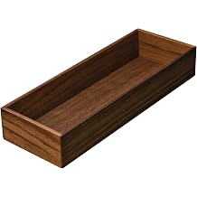 Brixwell QIQX-001 Cutlery Box 1, Fineline Move, 105.5 x 300 x 49 mm, Walnut, Wipeable, Non-Slip Base