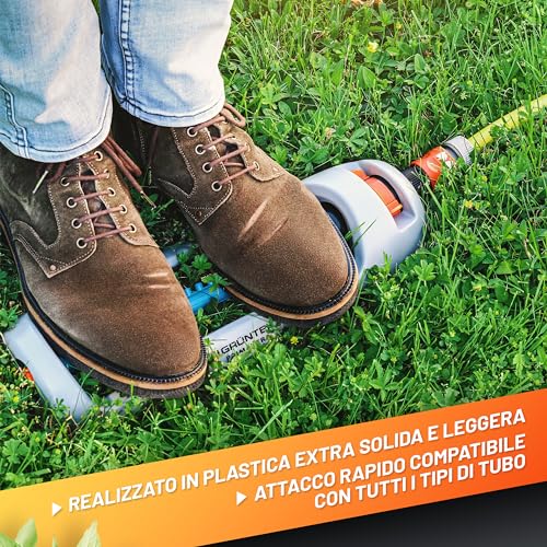 GRÜNTEK Irrigatore Giardino Oscillante Rettangolare per Superfici Rettangolari e Quadrate 336 m2. Ampiezza Getto 21x15 M - 5