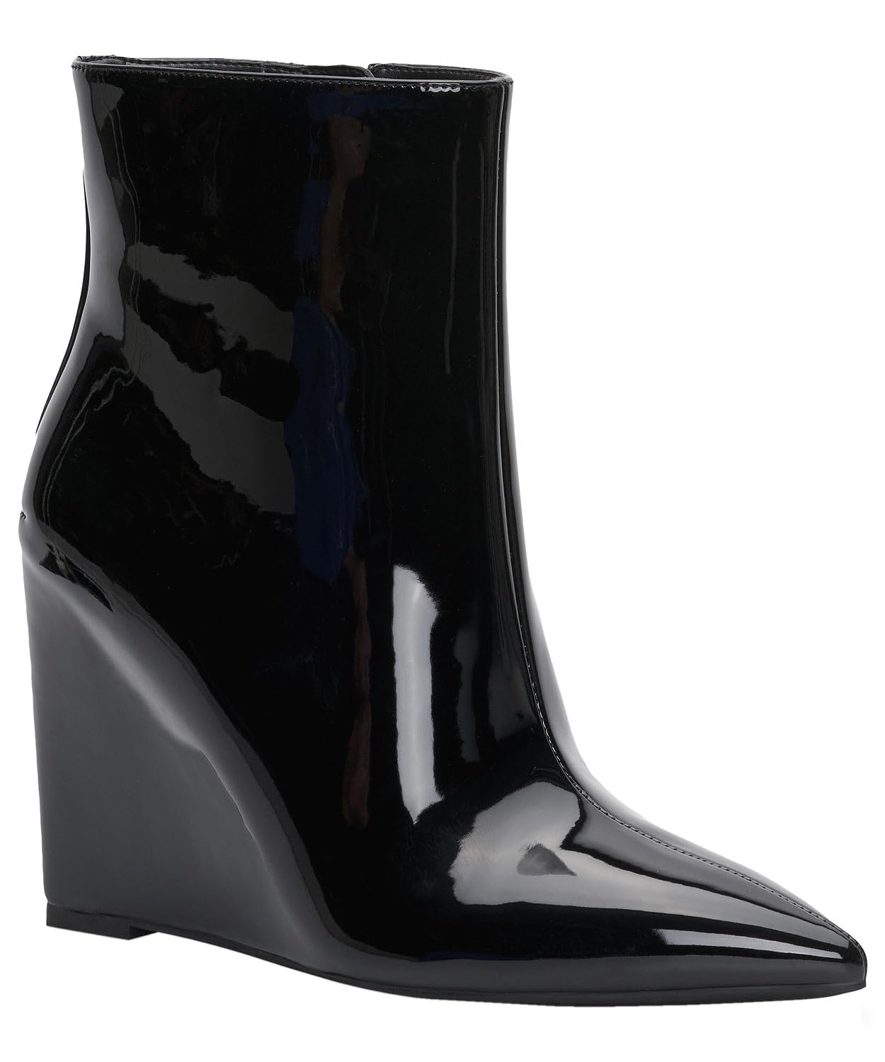 INC Womens Azah Patent Pointed Toe Ankle Boots Black 8 Medium (B,M)