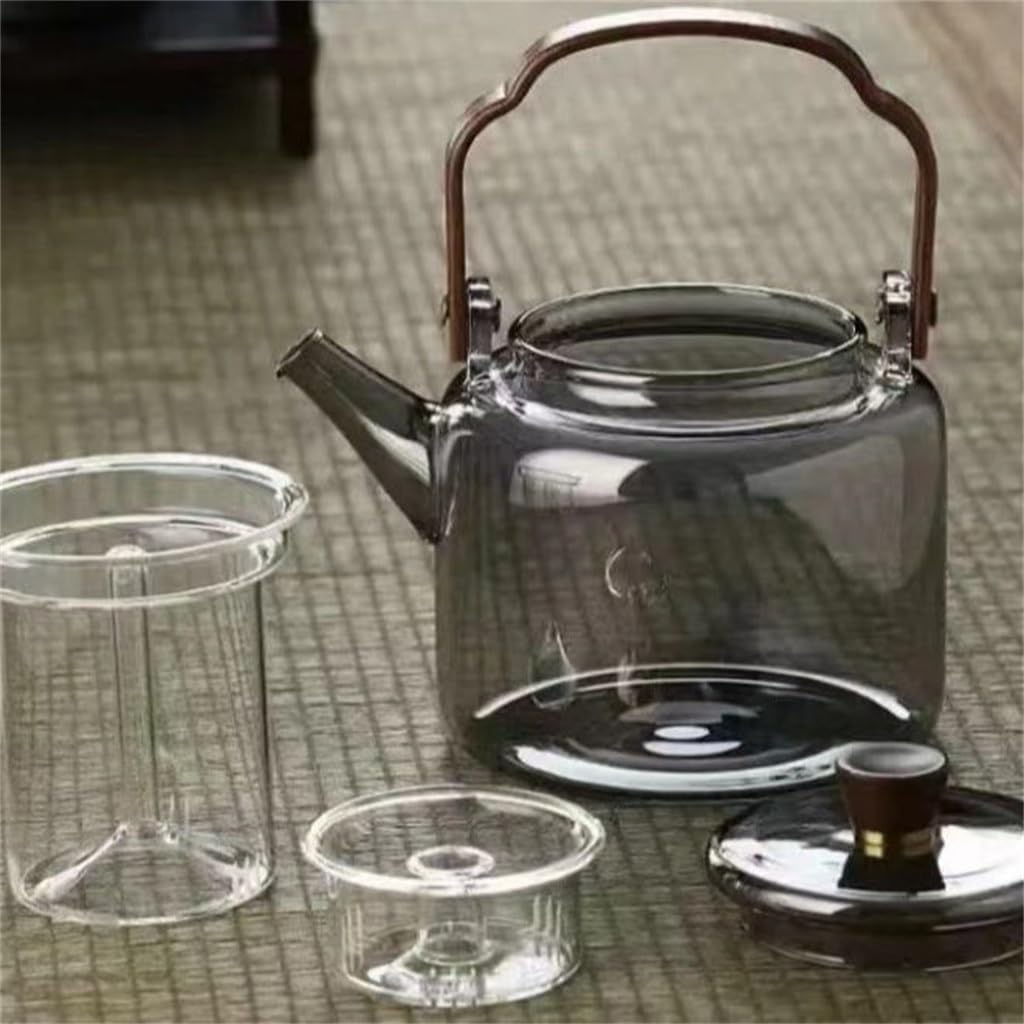 High Borosilicate Glass Steaming Teapot Boiling Water Filter Tea Set Making Steam Pot