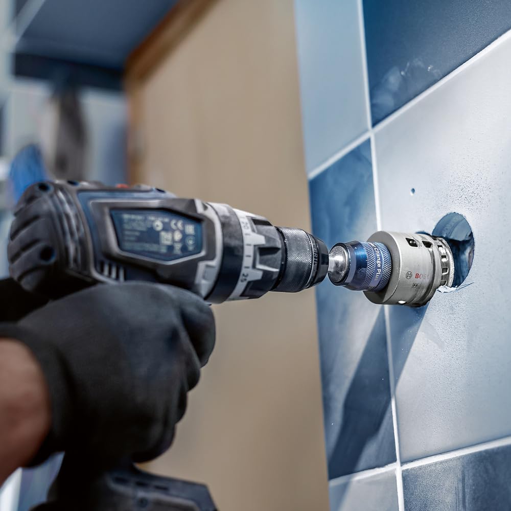 Bosch 1x Scie trépan PRO Tile Power Change Plus (pour Carreaux de Hard Ceramic, Céramique tendres, Ø 19 mm, Professional Accessoire Perceuses)
