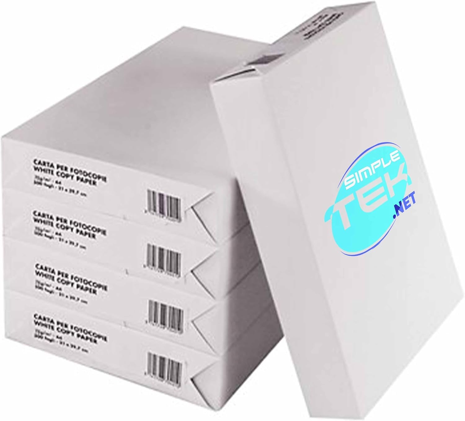 SIMPLETEK - 5 Ramettes de Papier Premium 500 Feuilles A4 75g pour Imprimante de Bureau