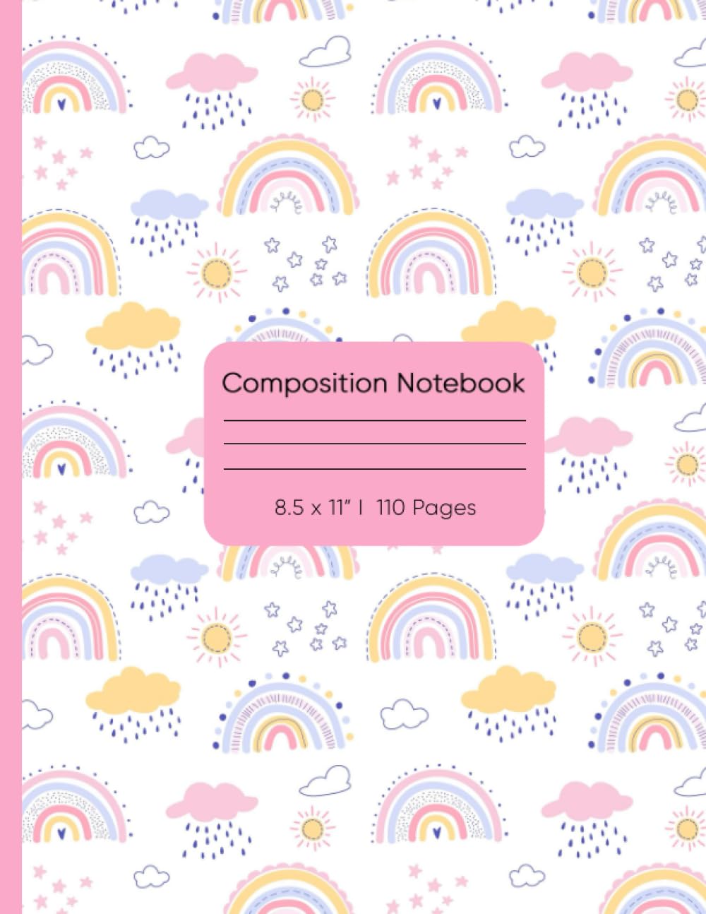 Composition Notebook: Cute Composition Notebook for Kids 8.5x11" 110 Pages Paperback – 30 July 2023