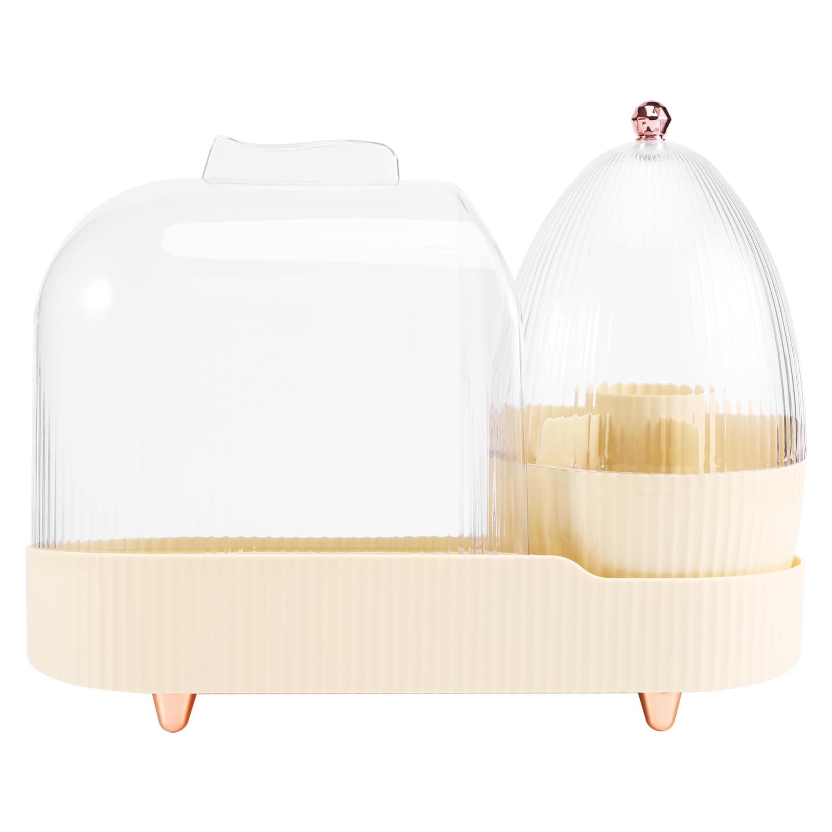 Ksrnsne Makeup Storage Organiser Skincare Cosmetic Organiser with Dust Free Cover Make up Display Case for Dresser Vanity Bathroom Bedroom Countertop
