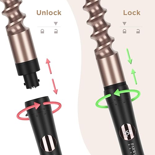 Miniatura 4 de PARWIN PRO BEAUTY - Juego de varita de rizador 4 en 1 3 varitas intercambiables de 05 a 1 pulgada 9 controles de temperatura LED guante y 2 pinzas