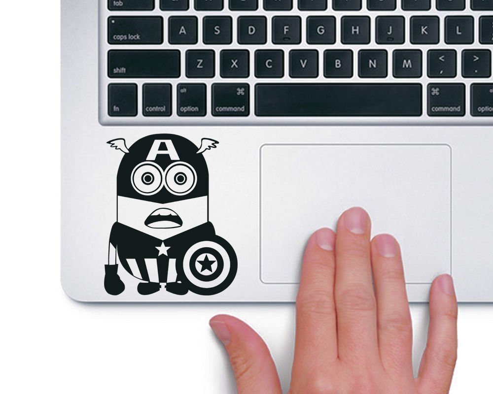Minion Captain America Disney Laptop Vinyl Sticker (Black)-image-3