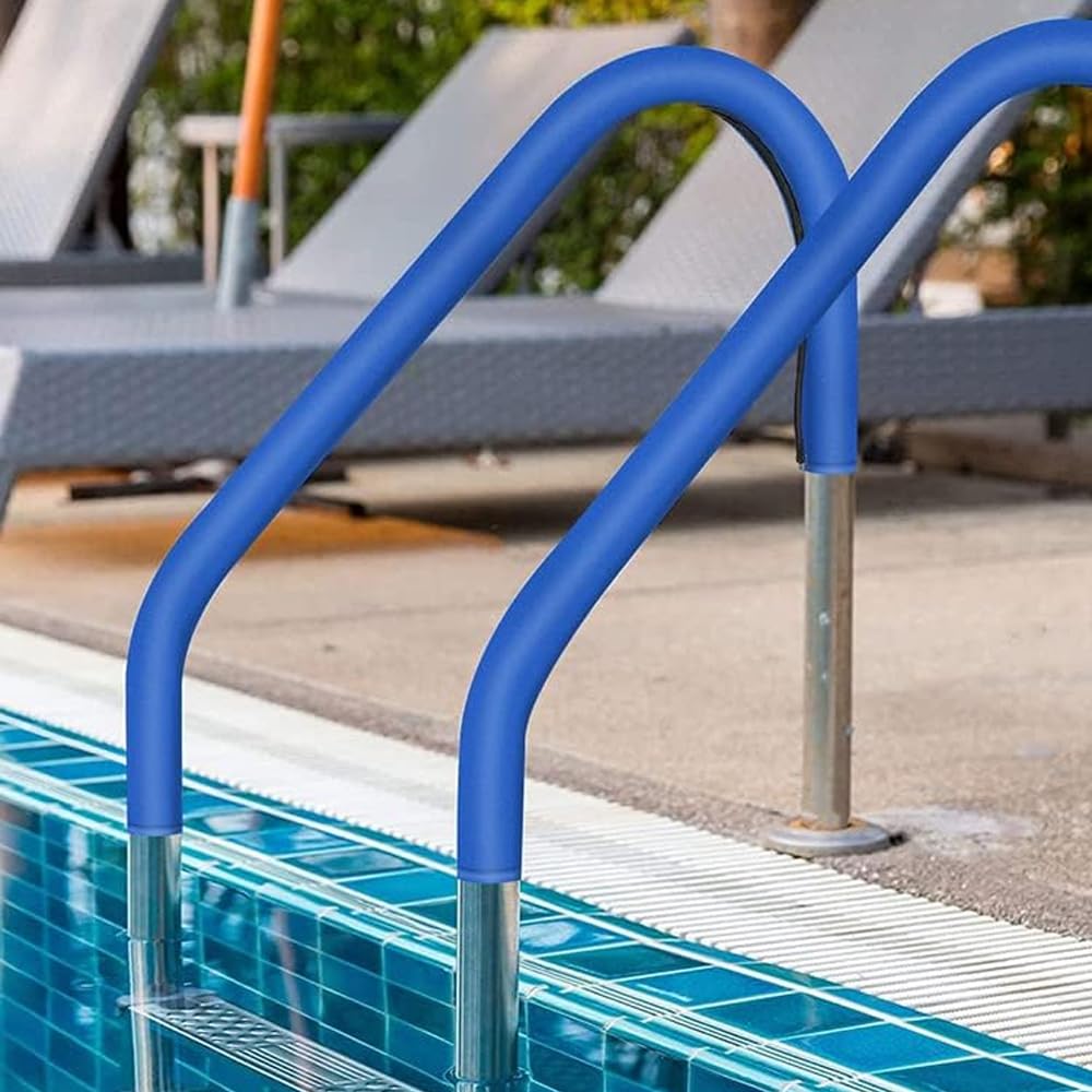 Cubierta para barandilla de piscina de 300 cm, cubierta de neopreno antideslizante resistente con cremalleras para escalones de escalera