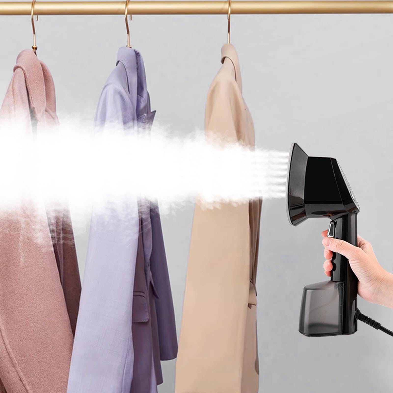 Cocoarm Fer à Vapeur Portable 1500W, pour Vêtements, Dissolvant de Rides, Réservoir D'eau de 250ML, Facile à Utiliser pour la Maison et les Voyages, Noir