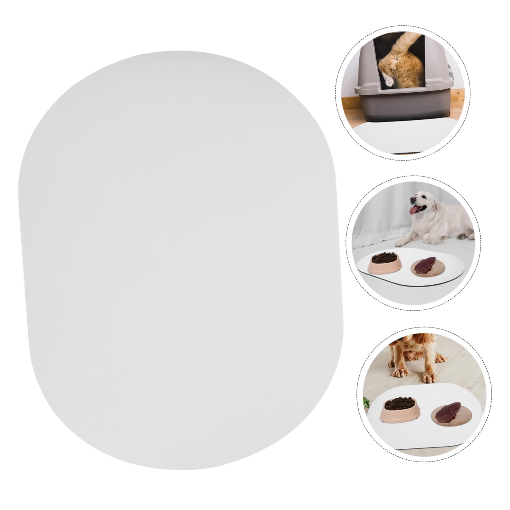 POPETPOP 4pièces Tapis De Nourriture Et Eau pour Animaux De Compagnie Tapis De Nourrissage Absorbant Et Antidérapant Sèche Rapidement Design