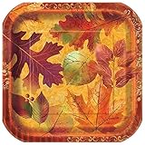 Square Beautiful Fall Dessert Plates, 10ct