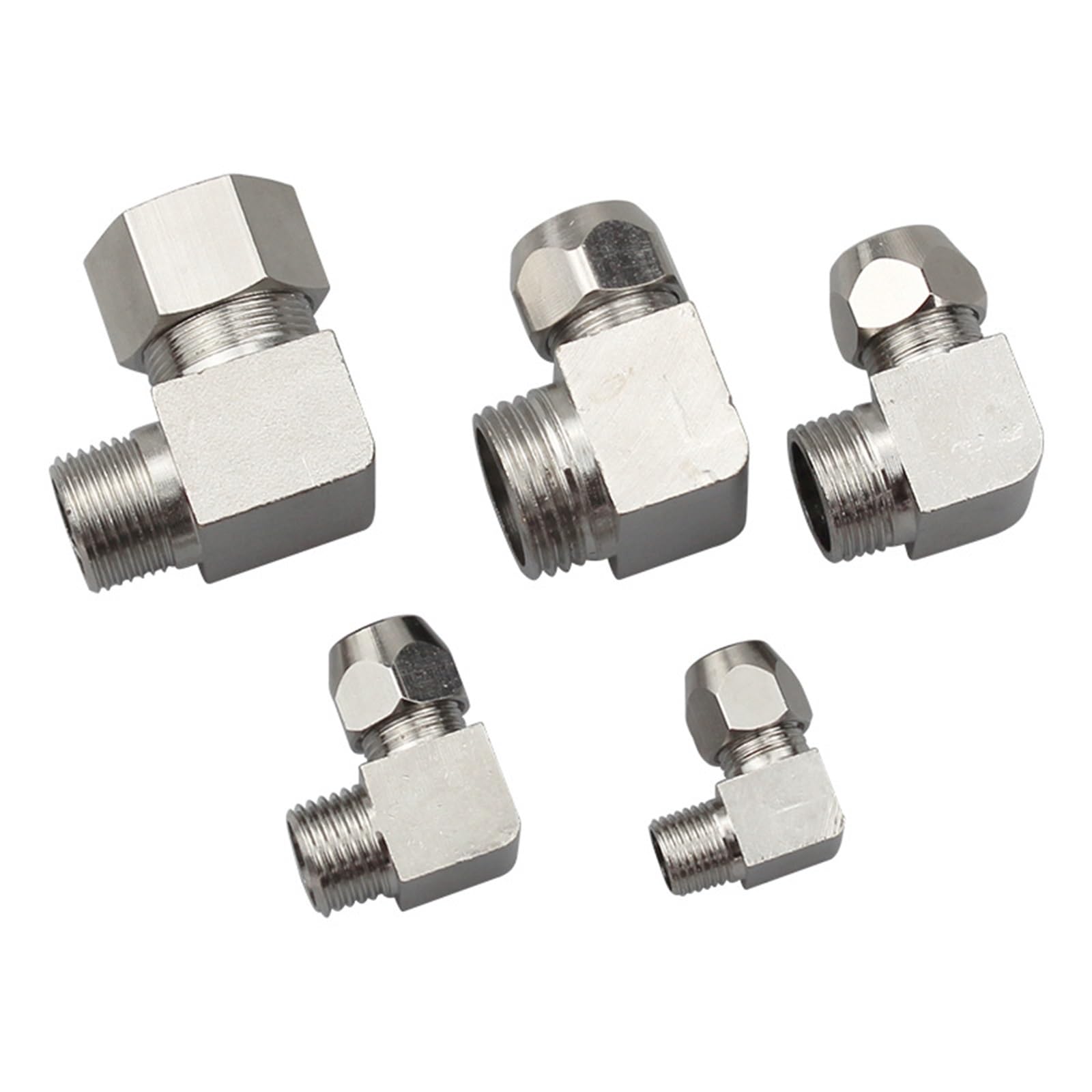 External Thread Copper Ferrule Elbow Pipe Joint Pl8-02 Right Angle 2-Point - 10mm 1Pcs(PL10*04)