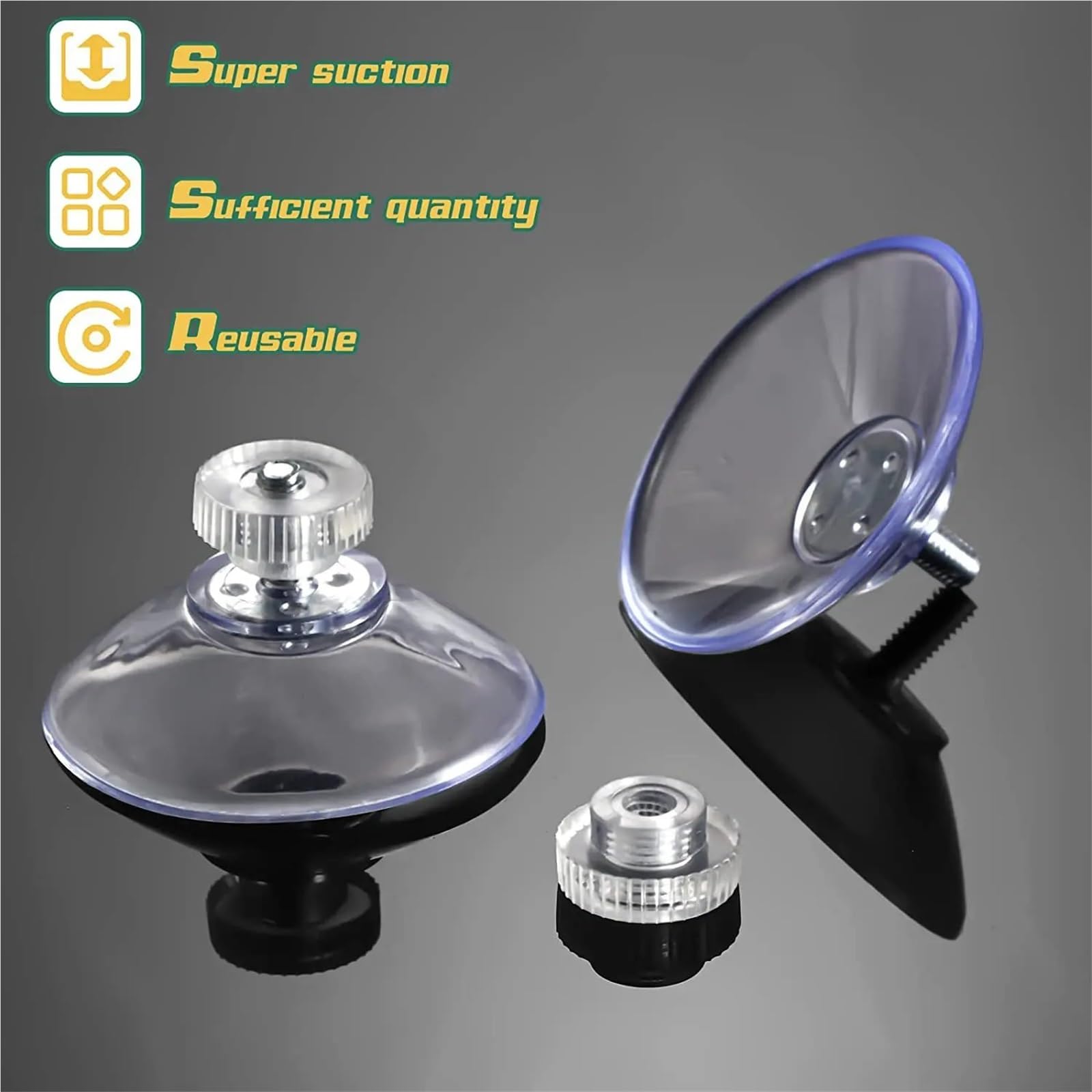 40 ganchos de ventosa PVC transparente con tornillos