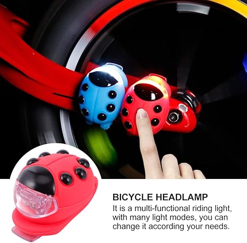Miniatura 7 de BESPORTBLE Luz de mariquita para niños, luz delantera y trasera, faros delanteros y traseros de bicicleta, luz LED de silicona, luz trasera para