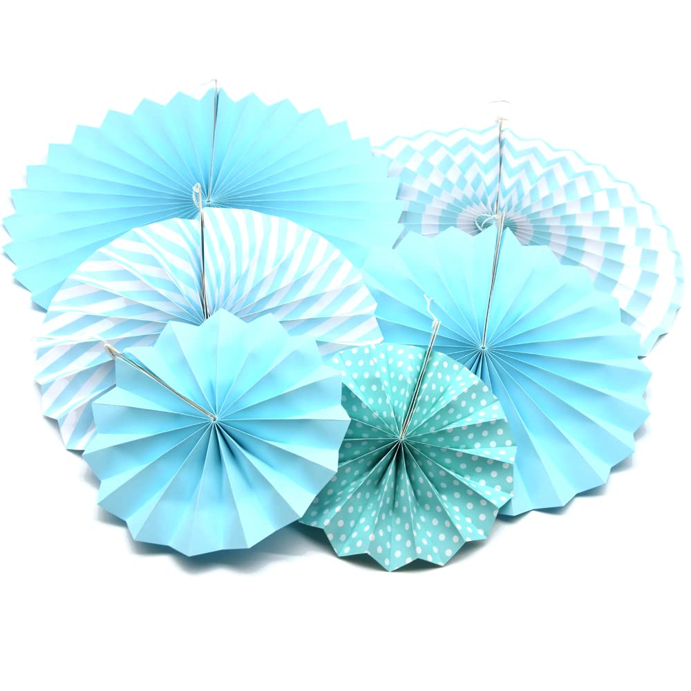 Ventagli Di Carta Decorativi 8/12/16 Pollici - Set Da 6 Pezzi Per Feste E Matrimoni - Foto 7