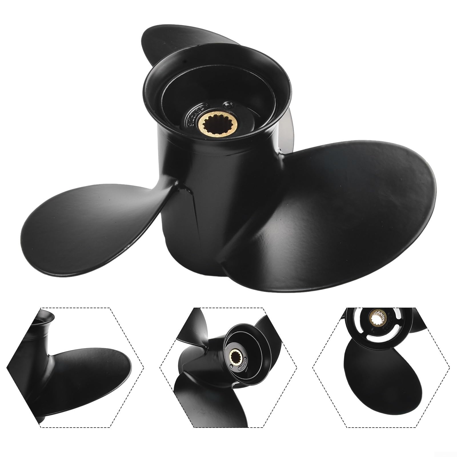 Elica per barche in alluminio 9-1/4x9 14-Spline 3-Blade per fuoribordo Mercury 9.9-20HP sostituisce 36264-1010M 3BAB645180