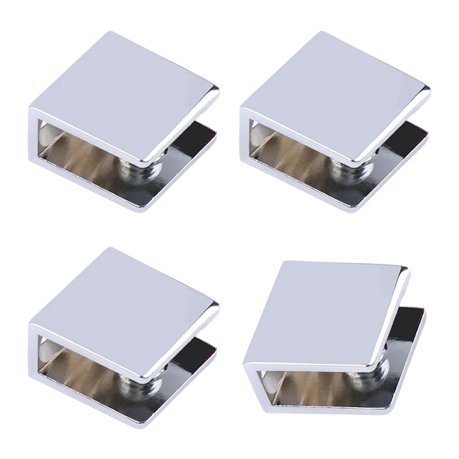 4Pack Heavy Type Glass Shelf Brackets Zincs Alloys Cabinet Clamps Adjustable for Wine Display Case Durability Zincs Alloys Shelf Brackets