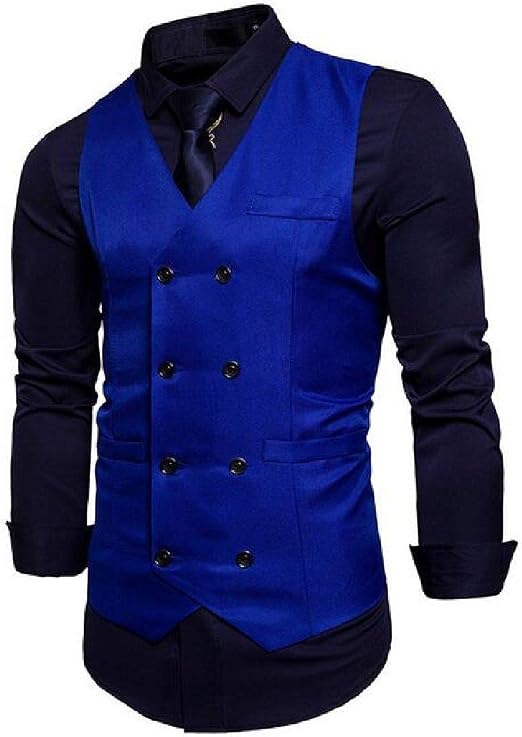 YYear - Gilet da Uomo a Doppio Petto, Stile Hipster, Stile Casual - Blu -  US Medium : Amazon.it: Abbigliamento