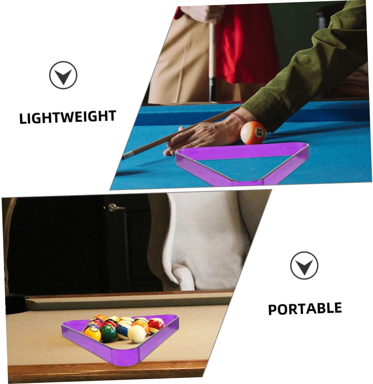 2Pcs Billiard Ball Rack Durable Triangle Holder for Pool Table Stable Billiards Organizer Fits Standard Balls Essential Pool Table Accessory