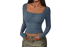 Womens Long Sleeve Shirts Going Out Crop Tops: Trendy for Fall 2024