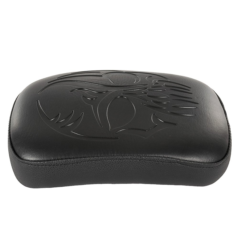 Sedile rettangolare imbottito per passeggero, con 8 ventose per Harley Chopper/Cruiser; colore: nero