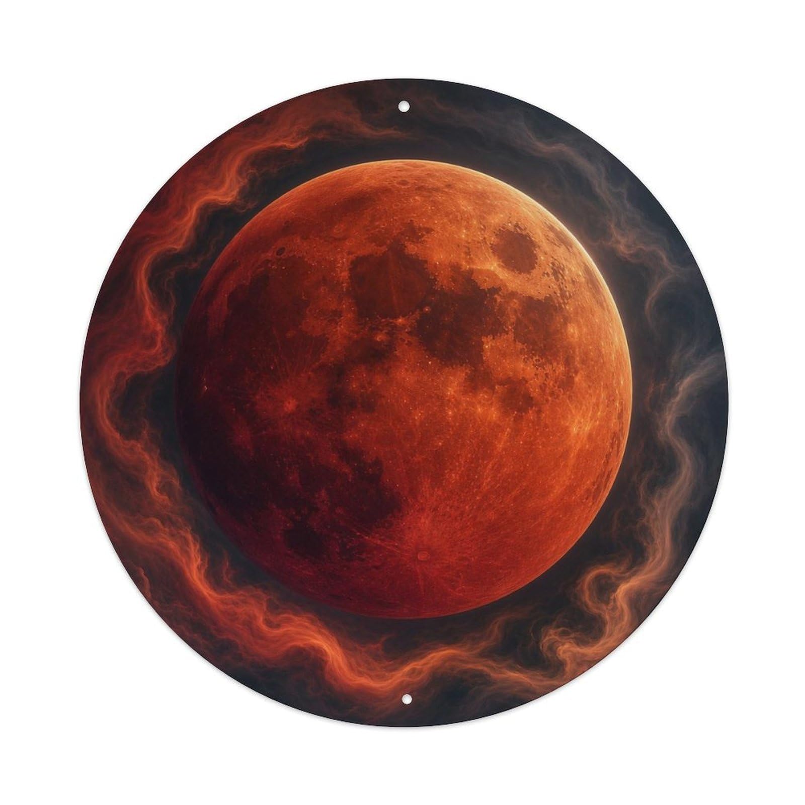 Retro Space Lunar Eclipse Moon Starscape Metal Tin Sign