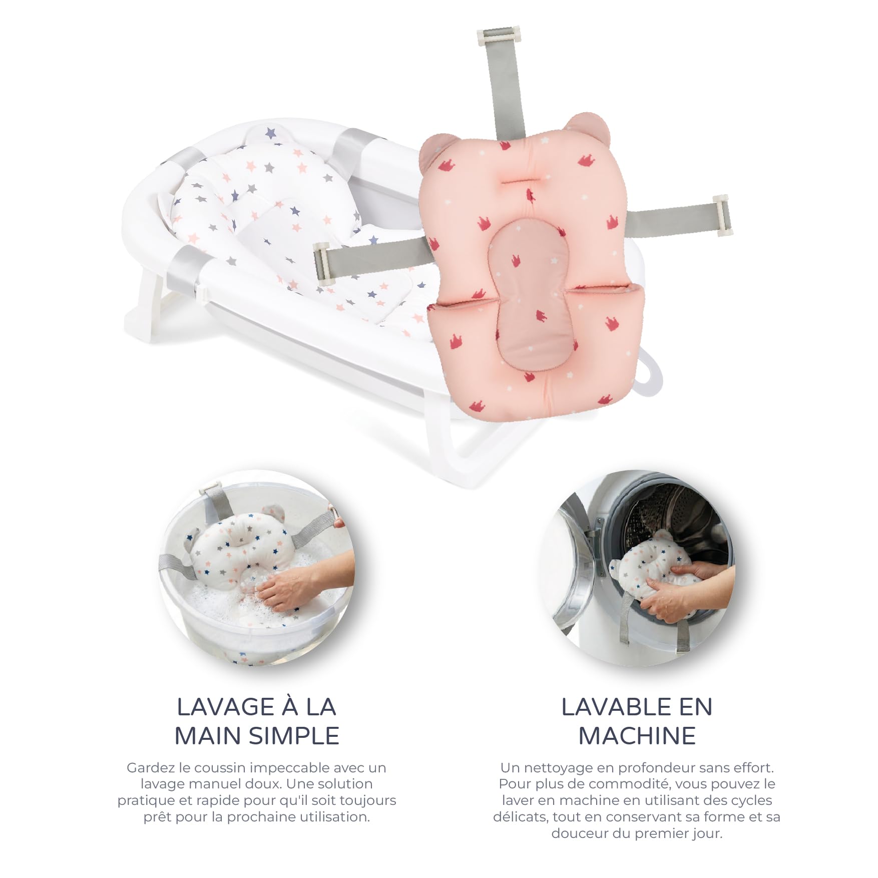 MS BabyWorld - Coussin Réducteur - Coussin Réducteur Adaptable pour Baignoire Pliable | Facile à Ranger | Portable pour la Maison ou les Voyages