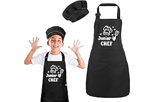 Adorable Kids Apron and Chef Hat Set, Perfect for Young Chefs in Training