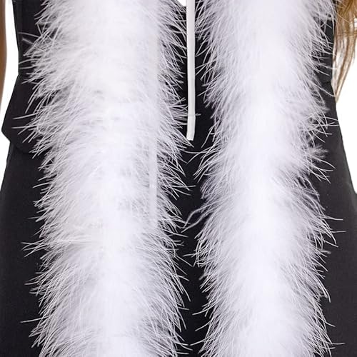 2 Yards 30G Fluffy Marabou Feathers Boa For Crafts Wedding Party Halloween Costume Decoration (White) #TOP28